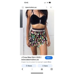 Sequin Mini Skirt Festival Rave Dance‎ Party Costume Multicolor Coin Embellished